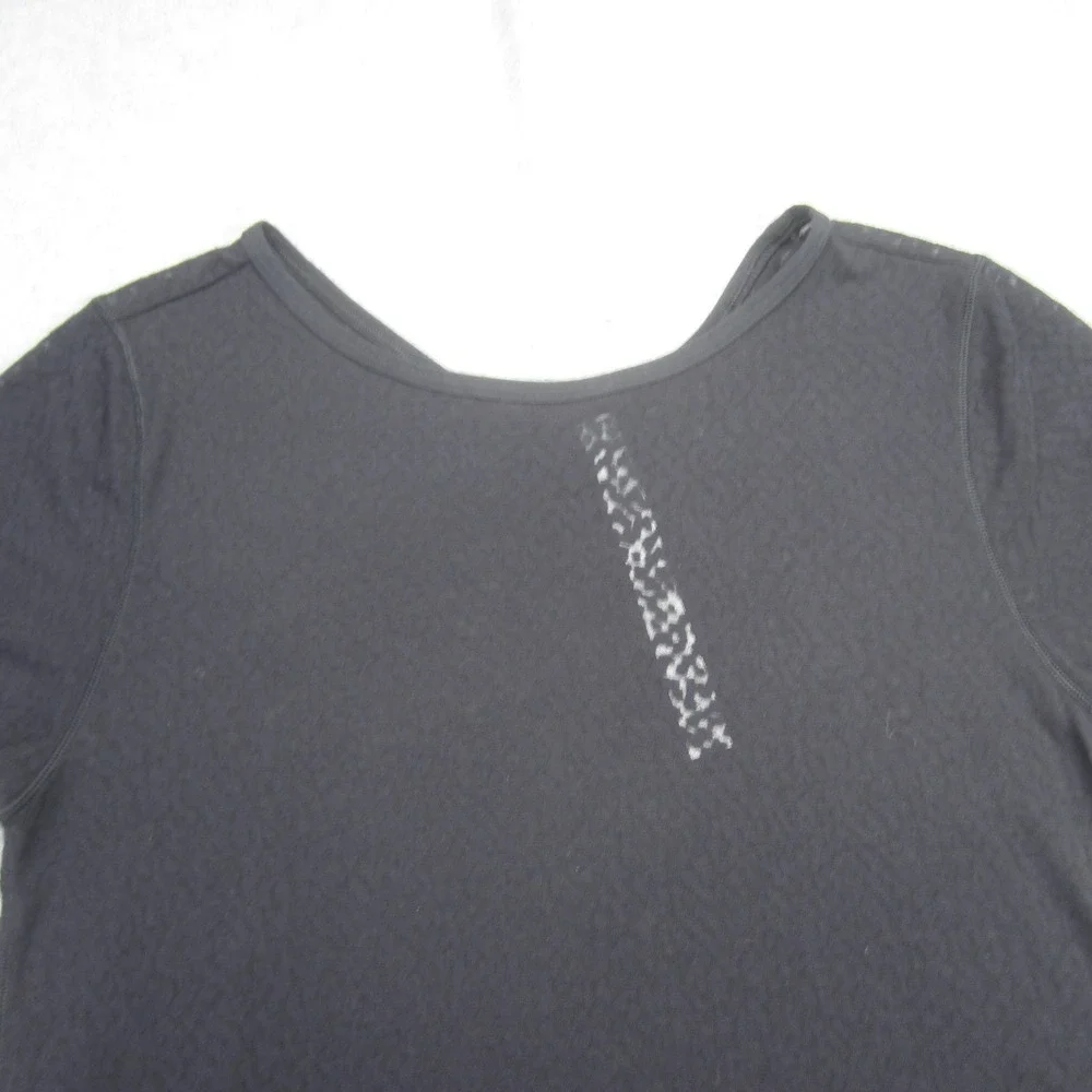 Lululemon Loop Around Shirt Womens 2 Black Swiftly Tech‎ Lace Athletic Yoga  Tee